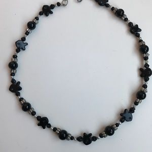 Glass beads necklace with fish glass beads